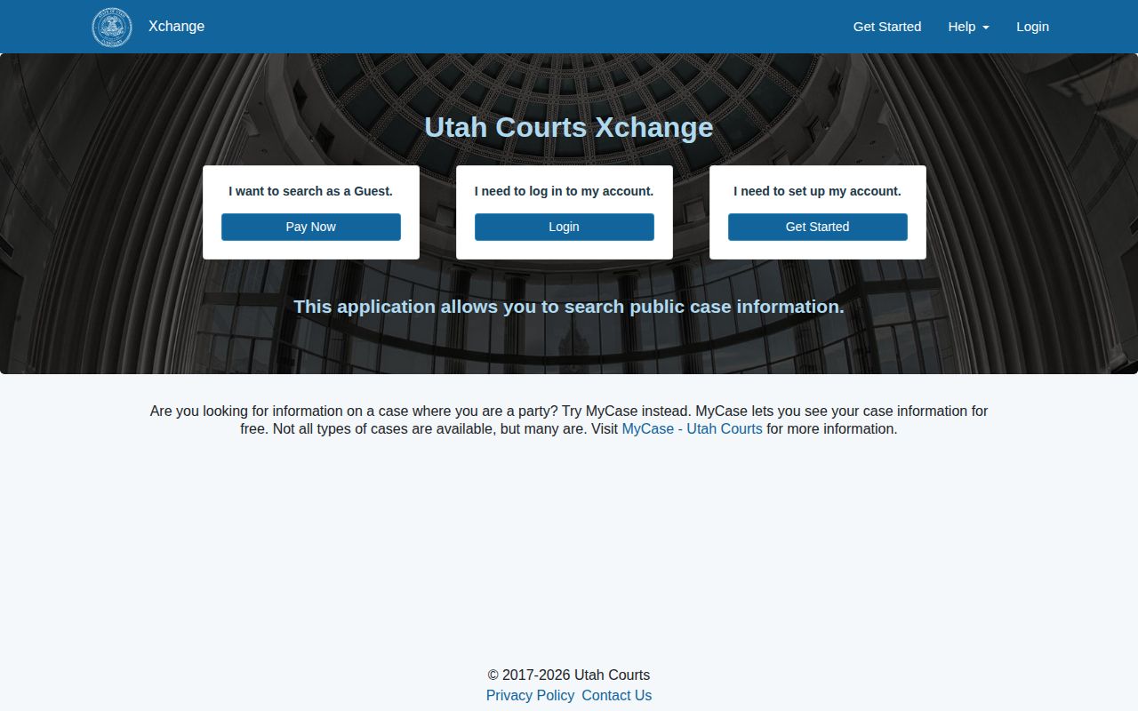 Wasatch County court disposition record search at Utah Courts Xchange