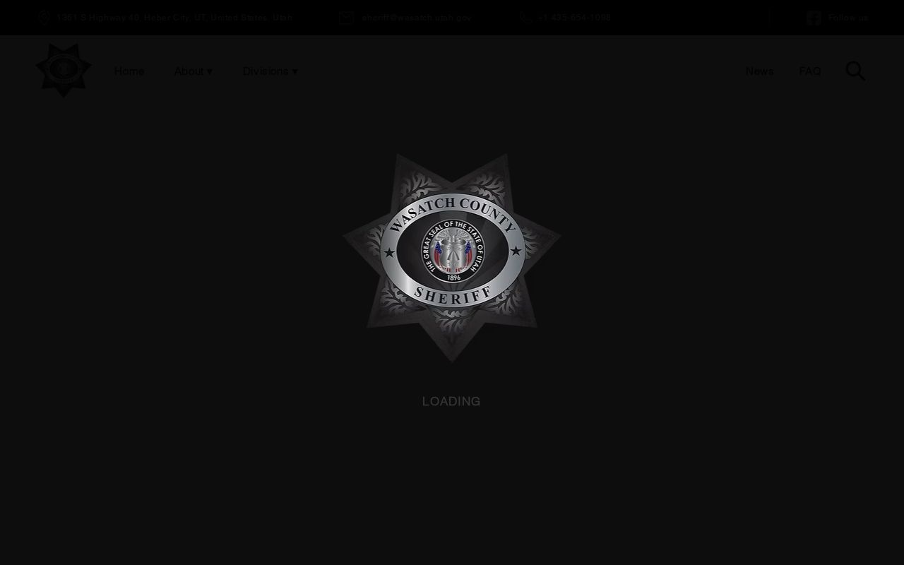 Wasatch County Jail corrections information and booking record context